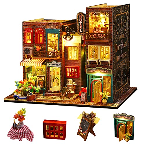 Miniatur-Buchform, handgefertigtes Puppenhaus, DIY-Puppenhaus-Möbelset, Maßstab 1:24, Europa, Stadtmodell, kreatives Zimmer, Geburtstag, Neujahr, Geschenk für Jungen, Mädchen von HJBHDOLL