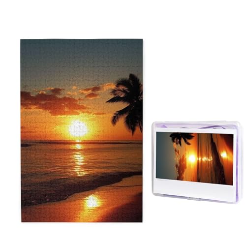 Puzzle-Puzzle, 1000 Teile, Holzpuzzle für Erwachsene, individuelle Puzzles, personalisiertes Bild, Puzzle, Sonnenuntergang, Meer, tropische Palme, Landschaft, Hochzeitspuzzle für Geburtstag, Familie Puzzle-Puzzle, 1000 Teile, Holzpuzzle für Erwachsene, individuelle Puzzles, personalisiertes Bild, Puzzle, Sonnenuntergang, Meer, tropische Palme, Landschaft, Hochzeitspuzzle für Geburtstag, Familie von HJBNW
