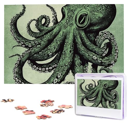 Puzzle Puzzle 1000 Teile Holzpuzzle für Erwachsene Benutzerdefinierte Puzzles Personalisierte Bilderpuzzles Grüner Oktopus Hochzeitspuzzle für Geburtstag Familie Puzzle Puzzle 1000 Teile Holzpuzzle für Erwachsene Benutzerdefinierte Puzzles Personalisierte Bilderpuzzles Grüner Oktopus Hochzeitspuzzle für Geburtstag Familie von HJBNW