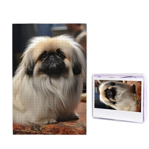 Puzzle Puzzle 1000 Teile Holzpuzzle für Erwachsene Benutzerdefinierte Puzzles Personalisierte Bilderpuzzles Pekinese Hund Hochzeit Puzzle für Geburtstag Familie von HJBNW