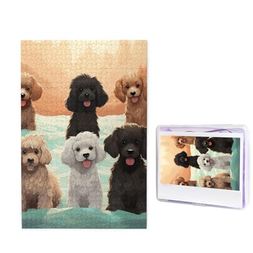Puzzle Puzzle 1000 Teile Holzpuzzle für Erwachsene Benutzerdefinierte Puzzles Personalisierte Bilderpuzzles Pudel Hunde Hochzeitspuzzle für Geburtstag Familie von HJBNW