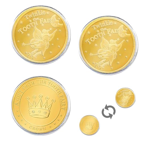 3 Stück Goldene Zahnfee Geschenke,Weihnachten Goldtaler,Tooth Fairy Coins für Jungen Und Mädchen,Taler,Kinder Gold Münzen,Goldmünzen,für Za717308862079 hnverlust Feier,Verlorenen Zahn Kinder Souvenir von HJDJBD