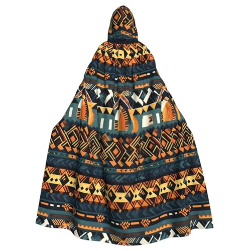 HJFCZH Afrikanischer Tribal-Umhang mit ethnischer Textur, Halloween, Erwachsenen-Kapuzenumhang mit Fliege, ohne Reißverschluss HJFCZH Afrikanischer Tribal-Umhang mit ethnischer Textur, Halloween, Erwachsenen-Kapuzenumhang mit Fliege, ohne Reißverschluss von HJFCZH