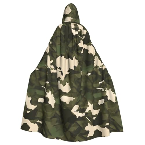 HJFCZH Armee-Camouflage-Muster, Halloween-Umhang für Erwachsene, super großer Kapuzenumhang mit Fliege, ohne Reißverschluss HJFCZH Armee-Camouflage-Muster, Halloween-Umhang für Erwachsene, super großer Kapuzenumhang mit Fliege, ohne Reißverschluss von HJFCZH