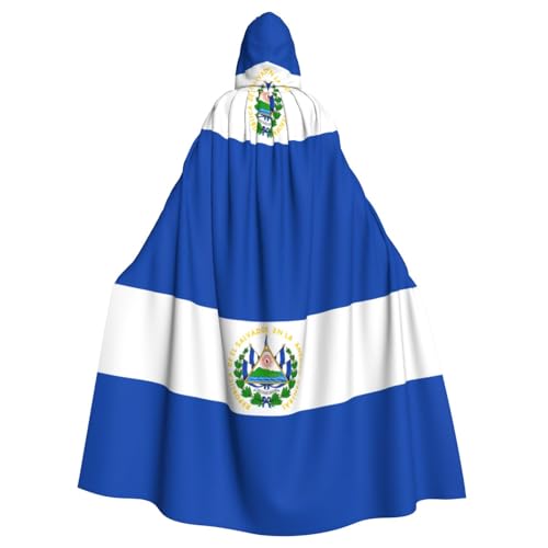 HJFCZH El Salvador Halloween-Kapuzenumhang für Erwachsene, super großer Kapuzenumhang mit Fliege, ohne Reißverschluss von HJFCZH