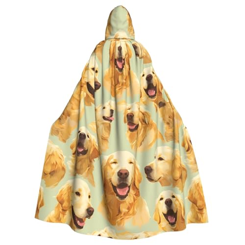 HJFCZH Golden Retriever Kapuzenumhang für Erwachsene, mit Kapuze, mit Fliege, ohne Reißverschluss von HJFCZH