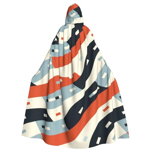 HJFCZH Kapuzenumhang für Erwachsene, Rennstreckenmuster, super groß, mit Fliege, ohne Reißverschluss von HJFCZH