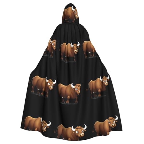 HJFCZH Kapuzenumhang mit Aufschrift "A strong little bull pattern", für Erwachsene, super großer Kapuzenumhang mit Fliege, ohne Reißverschluss von HJFCZH