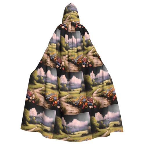 HJFCZH Kapuzenumhang mit Blumen und grünem Grasmuster, Halloween, Erwachsenen-Kapuzenumhang mit Fliege, ohne Reißverschluss HJFCZH Kapuzenumhang mit Blumen und grünem Grasmuster, Halloween, Erwachsenen-Kapuzenumhang mit Fliege, ohne Reißverschluss von HJFCZH