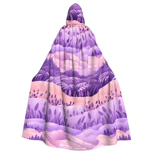 HJFCZH Kapuzenumhang mit Lavendelfeld-Muster, für Erwachsene, super großer Kapuzenumhang mit Fliege, ohne Reißverschluss von HJFCZH