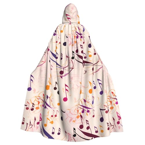HJFCZH Kapuzenumhang mit Musiknoten-Muster, für Erwachsene, super groß, mit Fliege, ohne Reißverschluss von HJFCZH