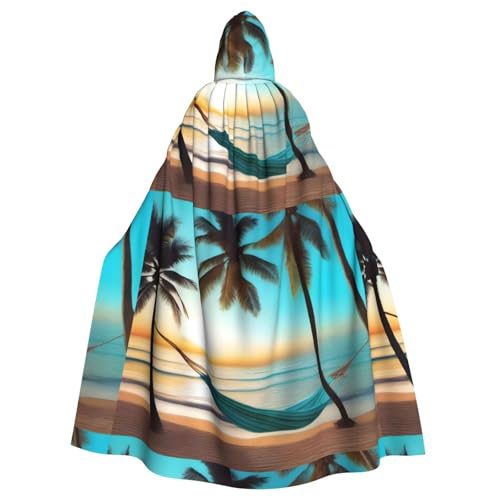 HJFCZH Kapuzenumhang mit Sonnenuntergang und Strandblick-Muster, Halloween, Erwachsenen-Kapuzenumhang mit Fliege, ohne Reißverschluss HJFCZH Kapuzenumhang mit Sonnenuntergang und Strandblick-Muster, Halloween, Erwachsenen-Kapuzenumhang mit Fliege, ohne Reißverschluss von HJFCZH