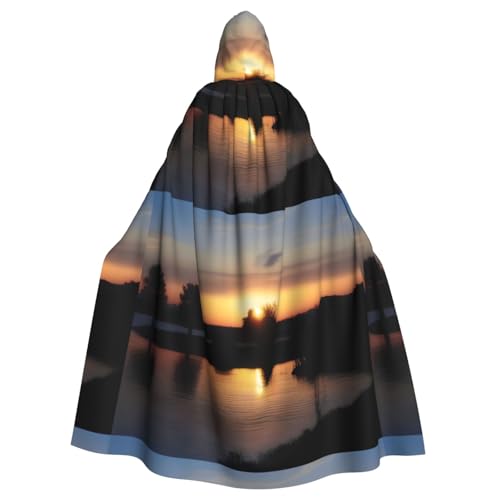 HJFCZH Kapuzenumhang mit Sonnenuntergangsmuster, für Erwachsene, super groß, mit Fliege, ohne Reißverschluss HJFCZH Kapuzenumhang mit Sonnenuntergangsmuster, für Erwachsene, super groß, mit Fliege, ohne Reißverschluss von HJFCZH