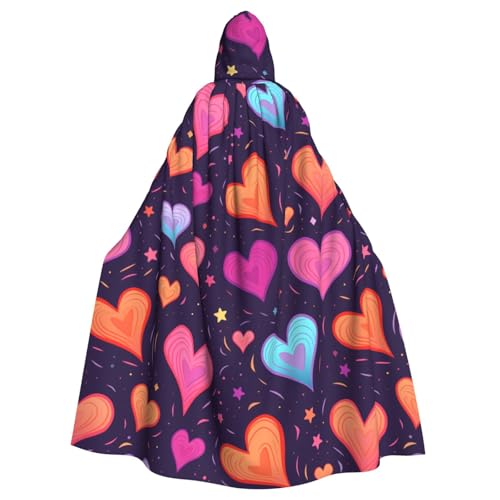 HJFCZH Kapuzenumhang mit Sternschnuppe, Herzmuster, für Erwachsene, super groß, mit Fliege, ohne Reißverschluss von HJFCZH