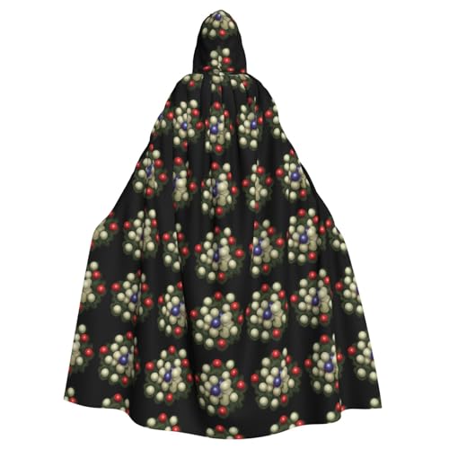 HJFCZH Kapuzenumhang mit Weihnachts-Knödelmuster, für Erwachsene, super großer Kapuzenumhang mit Fliege, ohne Reißverschluss von HJFCZH