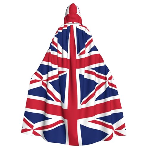 HJFCZH Kapuzenumhang mit britischer Flagge, für Erwachsene, super groß, mit Fliege, ohne Reißverschluss von HJFCZH