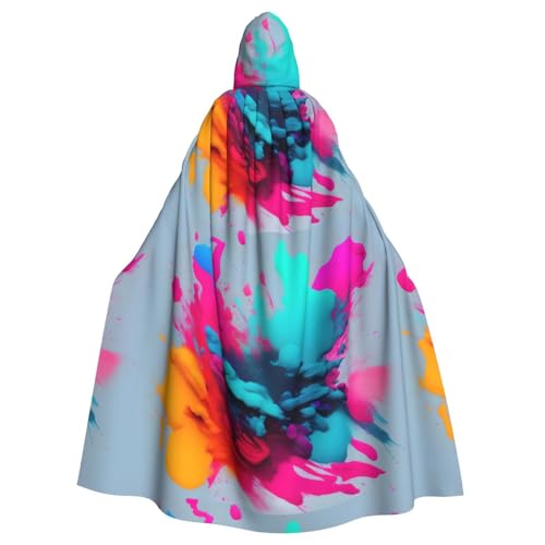 HJFCZH Kapuzenumhang mit buntem Muster, Halloween, Erwachsenen-Kapuzenumhang mit Fliege, ohne Reißverschluss HJFCZH Kapuzenumhang mit buntem Muster, Halloween, Erwachsenen-Kapuzenumhang mit Fliege, ohne Reißverschluss von HJFCZH