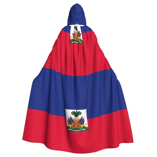 HJFCZH Kapuzenumhang mit haitianischem Flaggenmuster, für Erwachsene, super großer Kapuzenumhang mit Fliege, ohne Reißverschluss von HJFCZH