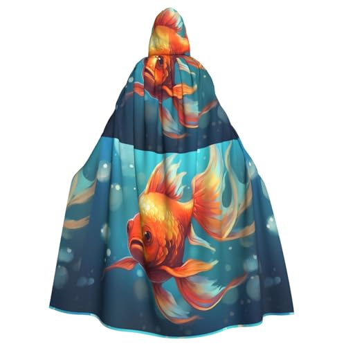 HJFCZH Kapuzenumhang mit niedlichem Goldfischmuster, Halloween, für Erwachsene, super großer Kapuzenumhang mit Fliege, ohne Reißverschluss HJFCZH Kapuzenumhang mit niedlichem Goldfischmuster, Halloween, für Erwachsene, super großer Kapuzenumhang mit Fliege, ohne Reißverschluss von HJFCZH