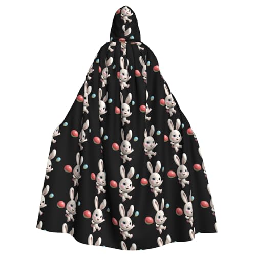 HJFCZH Kapuzenumhang mit schwebendem Hasenballon-Muster, Halloween, Erwachsenen-Kapuzenumhang mit Fliege, ohne Reißverschluss HJFCZH Kapuzenumhang mit schwebendem Hasenballon-Muster, Halloween, Erwachsenen-Kapuzenumhang mit Fliege, ohne Reißverschluss von HJFCZH
