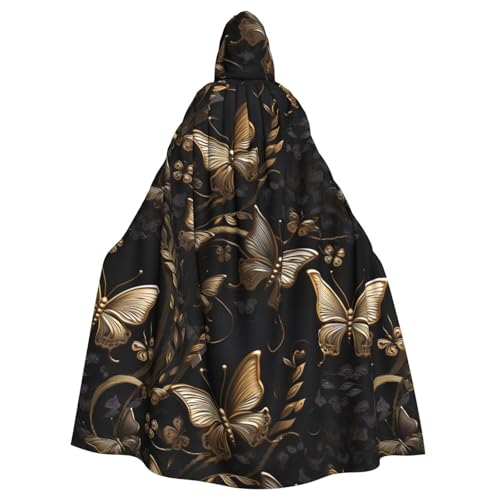 HJFCZH Metalic Kapuzenumhang mit Schmetterlingsmuster, für Erwachsene, super groß, mit Fliege, ohne Reißverschluss von HJFCZH