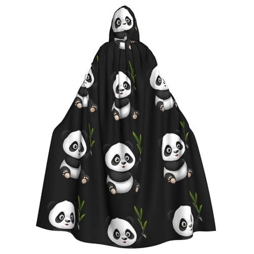 HJFCZH Riesiger Panda-Umhang mit Bambus-Muster, Halloween, Erwachsenen-Kapuzenumhang mit Fliege, ohne Reißverschluss von HJFCZH