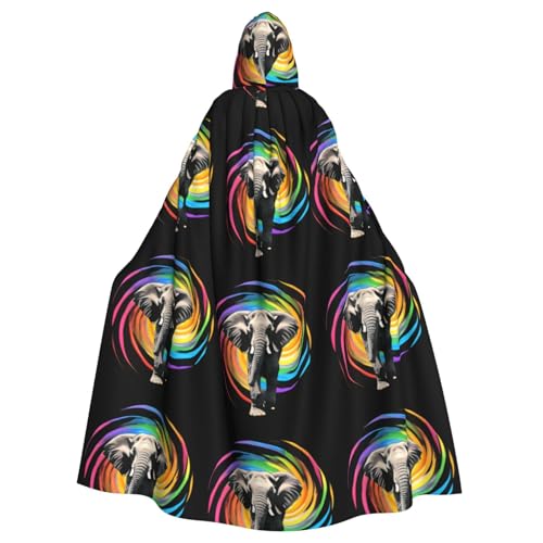 HJFCZH Weltraum-Zeit-Tunnel-Muster, Halloween-Umhang für Erwachsene, Kapuzenumhang mit Fliege, ohne Reißverschluss von HJFCZH