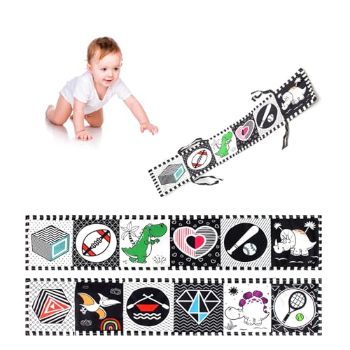 HJIAMA Kontrast Spielzeug Baby, Stoffbücher für Babys mit Tongenerator, Doppelseitiger Kontrastkarten Baby, 12 Muster, Geeignet für Kognitive, Frühe Bildung, Eltern-Kind-Interaktion HJIAMA Kontrast Spielzeug Baby, Stoffbücher für Babys mit Tongenerator, Doppelseitiger Kontrastkarten Baby, 12 Muster, Geeignet für Kognitive, Frühe Bildung, Eltern-Kind-Interaktion von HJIAMA