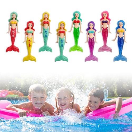 HJIAMA 8 Stück Tauch Spielzeug Kinder, Schwimmbad Spielzeug, Kunststoff Wasserspielzeug Outdoor, Inklusive 4 Neuen Transparenten Meeresjungfrau Spielzeugs, für Tauchen, Schwimmen, Dekoration HJIAMA 8 Stück Tauch Spielzeug Kinder, Schwimmbad Spielzeug, Kunststoff Wasserspielzeug Outdoor, Inklusive 4 Neuen Transparenten Meeresjungfrau Spielzeugs, für Tauchen, Schwimmen, Dekoration von HJIAMA