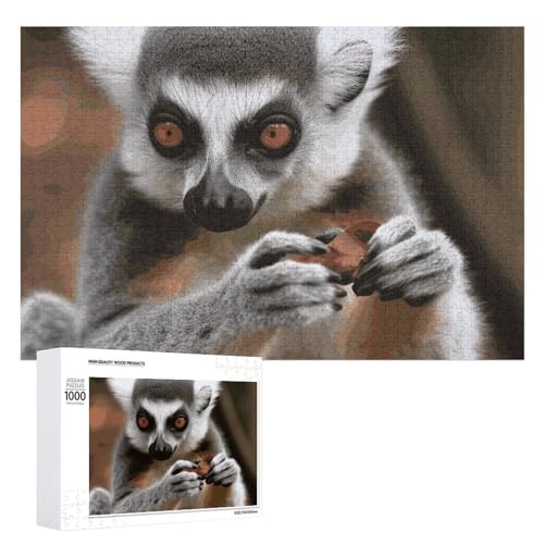 Affe Lemur Niedliche Puzzles für Erwachsene, personalisiertes Puzzle, herausforderndes Bild, Holzfotos, Puzzle mit Aufbewahrungstasche, Familientreffen, Puzzle für Hochzeitsgeschenk Affe Lemur Niedliche Puzzles für Erwachsene, personalisiertes Puzzle, herausforderndes Bild, Holzfotos, Puzzle mit Aufbewahrungstasche, Familientreffen, Puzzle für Hochzeitsgeschenk von HJKBCV