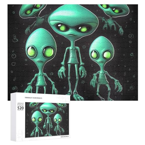 Aliens Holzpuzzle für Erwachsene, 520 Teile, schwierige, herausfordernde Puzzles, einzigartiges Denksport-Puzzle, Kunstwerk-Puzzle, einzigartige Form, fortschrittliche Puzzle, tolle Geschenkidee Aliens Holzpuzzle für Erwachsene, 520 Teile, schwierige, herausfordernde Puzzles, einzigartiges Denksport-Puzzle, Kunstwerk-Puzzle, einzigartige Form, fortschrittliche Puzzle, tolle Geschenkidee von HJKBCV