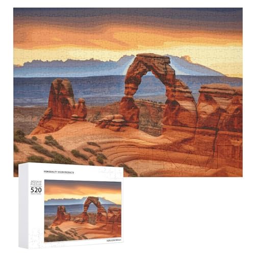 Arches Nationalpark-Holzpuzzle für Erwachsene, 520 Teile, schwierige, herausfordernde Puzzles, einzigartige Gehirn-Teaser-Kunstwerk-Puzzle, einzigartige Form, fortschrittliche Puzzle, tolle Arches Nationalpark-Holzpuzzle für Erwachsene, 520 Teile, schwierige, herausfordernde Puzzles, einzigartige Gehirn-Teaser-Kunstwerk-Puzzle, einzigartige Form, fortschrittliche Puzzle, tolle von HJKBCV