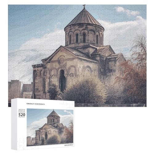 Armenische Kirche Holzpuzzle für Erwachsene, 520 Teile, schwierige, herausfordernde Puzzles, einzigartige Denksportaufgabe, Kunstwerk-Puzzle, einzigartige Form, fortschrittliche Puzzle, tolle Armenische Kirche Holzpuzzle für Erwachsene, 520 Teile, schwierige, herausfordernde Puzzles, einzigartige Denksportaufgabe, Kunstwerk-Puzzle, einzigartige Form, fortschrittliche Puzzle, tolle von HJKBCV