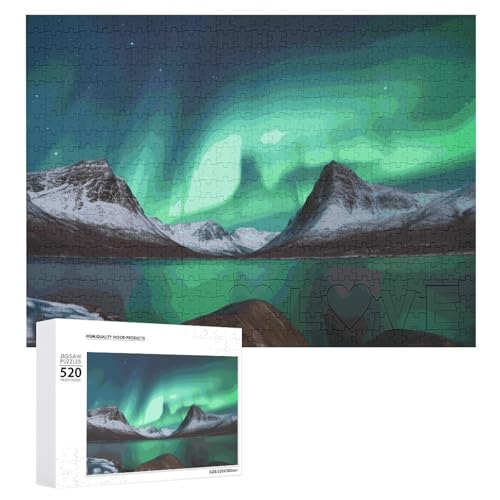Aurora Borealis Holzpuzzle für Erwachsene, 520 Teile, schwierige, herausfordernde Puzzles, einzigartiges Denksport-Puzzle, einzigartige Form, fortschrittliche Puzzle, tolle Geschenkidee Aurora Borealis Holzpuzzle für Erwachsene, 520 Teile, schwierige, herausfordernde Puzzles, einzigartiges Denksport-Puzzle, einzigartige Form, fortschrittliche Puzzle, tolle Geschenkidee von HJKBCV