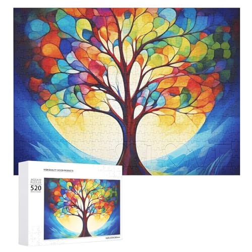 Baum-Holzpuzzle für Erwachsene, 520 Teile, schwierige, herausfordernde Puzzles, einzigartiges Denksport-Puzzle, einzigartige Form, fortschrittliche Puzzle, tolle Geschenkidee von HJKBCV