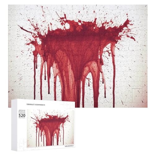 Blood Splash Holzpuzzle für Erwachsene, 520 Teile, schwierige, herausfordernde Puzzles, einzigartiges Denksport-Puzzle, Kunstwerk-Puzzle, einzigartige Form, fortschrittliche Puzzle, tolle Geschenkidee Blood Splash Holzpuzzle für Erwachsene, 520 Teile, schwierige, herausfordernde Puzzles, einzigartiges Denksport-Puzzle, Kunstwerk-Puzzle, einzigartige Form, fortschrittliche Puzzle, tolle Geschenkidee von HJKBCV