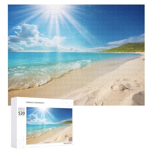 Bright Sunshine Summer Beach Holzpuzzle für Erwachsene, 520 Teile, schwierige, herausfordernde Puzzles, einzigartiges Denksport-Puzzle, einzigartige Form, fortschrittliche Puzzle, tolle Geschenkidee Bright Sunshine Summer Beach Holzpuzzle für Erwachsene, 520 Teile, schwierige, herausfordernde Puzzles, einzigartiges Denksport-Puzzle, einzigartige Form, fortschrittliche Puzzle, tolle Geschenkidee von HJKBCV