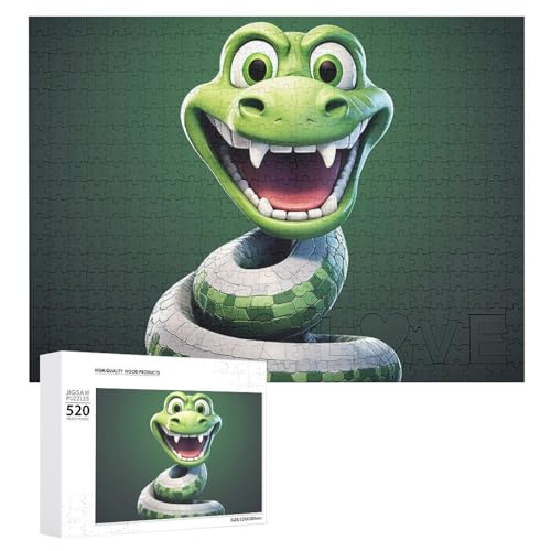 Cartoon-Schlangen-Holzpuzzle für Erwachsene, 520 Teile, schwierige, herausfordernde Puzzles, einzigartiges Denksport-Puzzle, einzigartige Form, fortschrittliche Puzzle, tolle Geschenkidee Cartoon-Schlangen-Holzpuzzle für Erwachsene, 520 Teile, schwierige, herausfordernde Puzzles, einzigartiges Denksport-Puzzle, einzigartige Form, fortschrittliche Puzzle, tolle Geschenkidee von HJKBCV