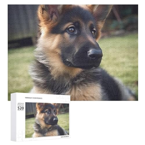 Deutscher Schäferhund, Welpe, Holzpuzzle für Erwachsene, 520 Teile, schwierige, herausfordernde Puzzles, einzigartige Denksportaufgabe, Kunstwerk-Puzzle, einzigartige Form, fortschrittliche Puzzle, Deutscher Schäferhund, Welpe, Holzpuzzle für Erwachsene, 520 Teile, schwierige, herausfordernde Puzzles, einzigartige Denksportaufgabe, Kunstwerk-Puzzle, einzigartige Form, fortschrittliche Puzzle, von HJKBCV