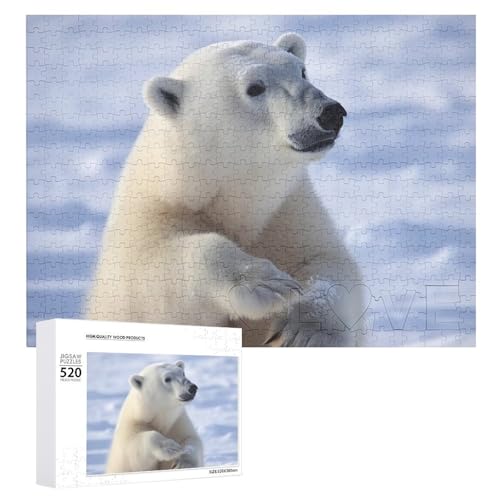 Eisbär-Holzpuzzle für Erwachsene, 520 Teile, schwierige, herausfordernde Puzzles, einzigartiges Denksport-Puzzle, einzigartige Form, fortschrittliche Puzzle, tolle Geschenkidee Eisbär-Holzpuzzle für Erwachsene, 520 Teile, schwierige, herausfordernde Puzzles, einzigartiges Denksport-Puzzle, einzigartige Form, fortschrittliche Puzzle, tolle Geschenkidee von HJKBCV