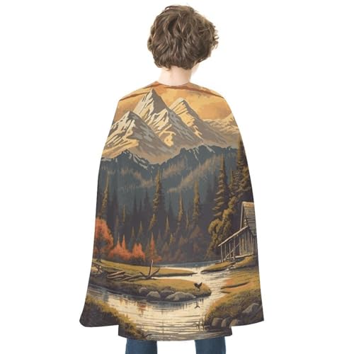 Erwachsenen-Umhang, Überwurf, Robe, tragbarer Umhang, Kapuzen-Poncho, Sonne, Berg, malerischer Bach, Halloween-Umhang, Decke für Halloween-Kostüme Erwachsenen-Umhang, Überwurf, Robe, tragbarer Umhang, Kapuzen-Poncho, Sonne, Berg, malerischer Bach, Halloween-Umhang, Decke für Halloween-Kostüme von HJKBCV