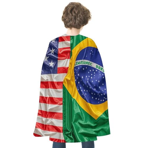 Erwachsenen-Umhang, Überwurf, Robe, tragbarer Umhang, Kapuzen-Poncho, amerikanische und brasilianische Flaggen, Halloween-Umhang, Decke für Halloween-Kostüme Erwachsenen-Umhang, Überwurf, Robe, tragbarer Umhang, Kapuzen-Poncho, amerikanische und brasilianische Flaggen, Halloween-Umhang, Decke für Halloween-Kostüme von HJKBCV