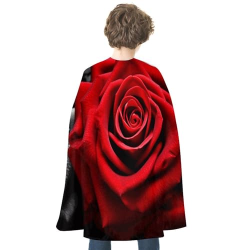 Erwachsenen-Umhang, Überwurf, Robe, tragbarer Umhang, Kapuzen-Poncho, schwarz-weiße und rote Rosen, Halloween-Umhang, Decke für Halloween-Kostüme Erwachsenen-Umhang, Überwurf, Robe, tragbarer Umhang, Kapuzen-Poncho, schwarz-weiße und rote Rosen, Halloween-Umhang, Decke für Halloween-Kostüme von HJKBCV