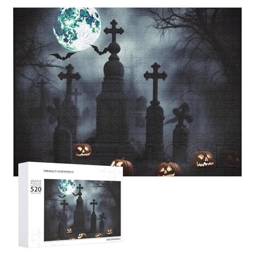 Gothic Happy Halloween Holzpuzzle für Erwachsene, 520 Teile, schwierige, herausfordernde Puzzles, einzigartige Denksportaufgabe, Kunstwerk-Puzzle, einzigartige Form, fortschrittliche Puzzle, tolle Gothic Happy Halloween Holzpuzzle für Erwachsene, 520 Teile, schwierige, herausfordernde Puzzles, einzigartige Denksportaufgabe, Kunstwerk-Puzzle, einzigartige Form, fortschrittliche Puzzle, tolle von HJKBCV