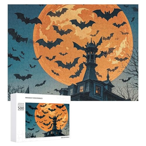 Halloween-Puzzles mit fliegenden Fledermäusen für Erwachsene, personalisiertes Puzzle, herausforderndes Bild, Holzfotos, Puzzle mit Aufbewahrungstasche, Familientreffen, Puzzle für Hochzeitsgeschenk Halloween-Puzzles mit fliegenden Fledermäusen für Erwachsene, personalisiertes Puzzle, herausforderndes Bild, Holzfotos, Puzzle mit Aufbewahrungstasche, Familientreffen, Puzzle für Hochzeitsgeschenk von HJKBCV