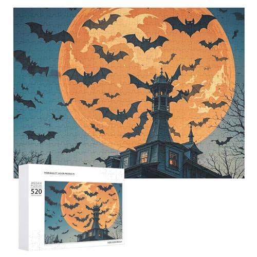Halloween-Puzzles mit fliegenden Fledermäusen für Erwachsene, personalisiertes Puzzle, herausforderndes Bild, Holzfotos, Puzzle mit Aufbewahrungstasche, Familientreffen, Puzzle für Hochzeitsgeschenk Halloween-Puzzles mit fliegenden Fledermäusen für Erwachsene, personalisiertes Puzzle, herausforderndes Bild, Holzfotos, Puzzle mit Aufbewahrungstasche, Familientreffen, Puzzle für Hochzeitsgeschenk von HJKBCV