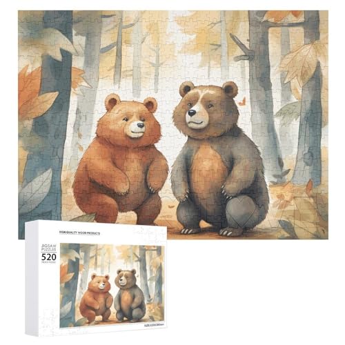 Holzpuzzle Bär im Wald für Erwachsene, 520 Teile, schwierige, herausfordernde Puzzles, einzigartige Denksportaufgabe, Kunstwerk-Puzzle, einzigartige Form, fortschrittliche Puzzle, tolle Geschenkidee Holzpuzzle Bär im Wald für Erwachsene, 520 Teile, schwierige, herausfordernde Puzzles, einzigartige Denksportaufgabe, Kunstwerk-Puzzle, einzigartige Form, fortschrittliche Puzzle, tolle Geschenkidee von HJKBCV