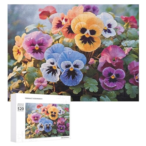 Holzpuzzle Stiefmütterchen für Erwachsene, 520 Teile, schwierige, herausfordernde Puzzles, einzigartige Denksportaufgabe, Kunstwerk-Puzzle, einzigartige Form, fortschrittliche Puzzle, tolle Holzpuzzle Stiefmütterchen für Erwachsene, 520 Teile, schwierige, herausfordernde Puzzles, einzigartige Denksportaufgabe, Kunstwerk-Puzzle, einzigartige Form, fortschrittliche Puzzle, tolle von HJKBCV