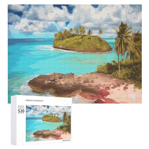 Holzpuzzle für Erwachsene, Karibiklandschaft, 520 Teile, schwierige, herausfordernde Puzzles, einzigartige Denksportaufgabe, Kunstwerk-Puzzle, einzigartige Form, fortschrittliche Puzzle, tolle Holzpuzzle für Erwachsene, Karibiklandschaft, 520 Teile, schwierige, herausfordernde Puzzles, einzigartige Denksportaufgabe, Kunstwerk-Puzzle, einzigartige Form, fortschrittliche Puzzle, tolle von HJKBCV