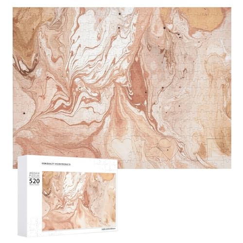 Holzpuzzle für Erwachsene, hellpfirsichfarben und braun, 520 Teile, schwierige, herausfordernde Puzzles, einzigartige Denksportaufgabe, Kunstwerk-Puzzle, einzigartige Form, fortschrittliche Puzzle, Holzpuzzle für Erwachsene, hellpfirsichfarben und braun, 520 Teile, schwierige, herausfordernde Puzzles, einzigartige Denksportaufgabe, Kunstwerk-Puzzle, einzigartige Form, fortschrittliche Puzzle, von HJKBCV